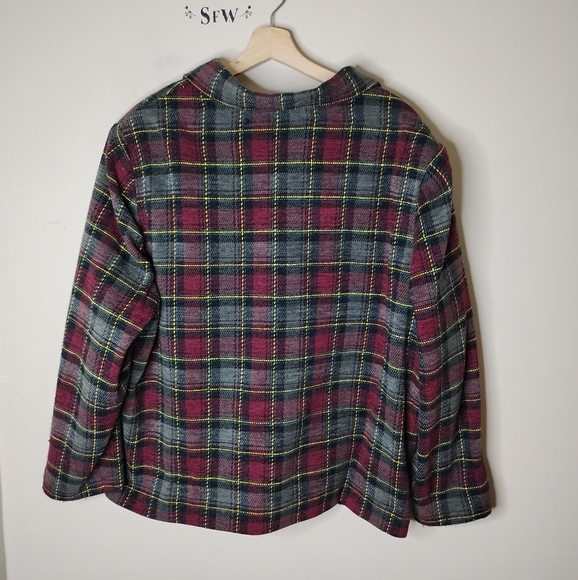 Sag Harbor Plaid Blazer 24W | Vintage Preppy Tartan Holiday Classic Jacket - Picture 5 of 8